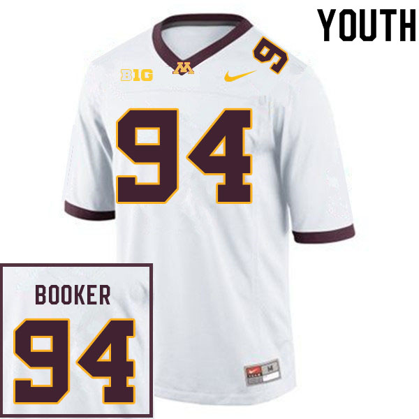 Youth #94 Austin Booker Minnesota Golden Gophers College Football Jerseys Sale-White